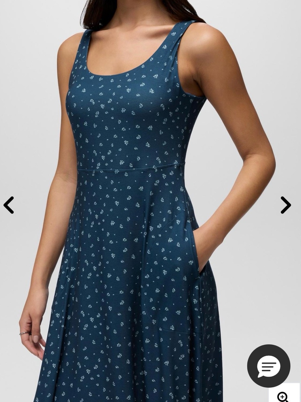 PrAna Corrinne Dress. Buff Blue Spring Fling.